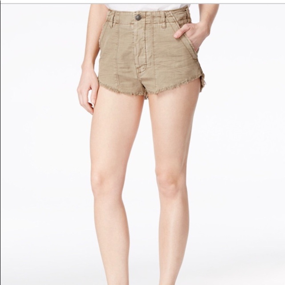 Nwt free people cut out army green shirts size 28